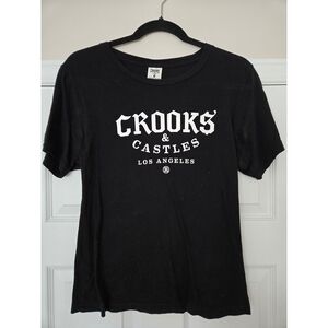 Crooks & Castles Black Tee with White Print